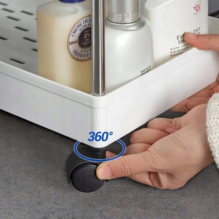 ECARLA regał czteropoziomowy na kółkach Biały SZ34B