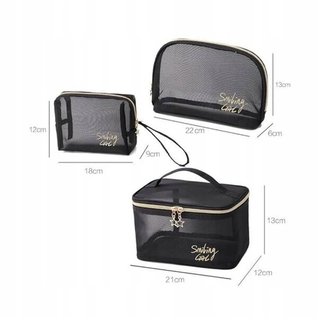 ECARLA kosmetyczka Smiling Girl Czarna 22x15x7cm KS110