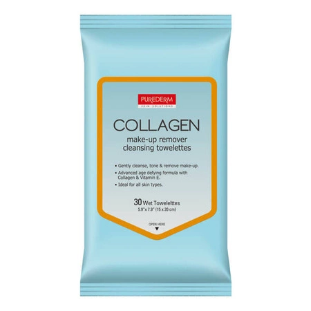 PUREDERM chusteczki do demakijażu Collagen 30szt