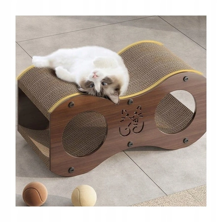 ECARLA drapak dla kota legowisko drewniano jutowe 47x22x23cm KOT24
