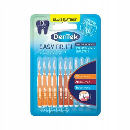 DENTEK Easy Brush szczoteczki interdentalne ISO1X4 ISO2X3 ISO3X3 10szt
