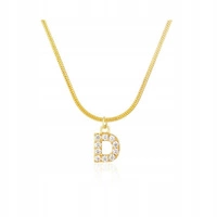 ECARLA naszyjnik ze stali szlachetnej pozłacanej Literka D NST2086D