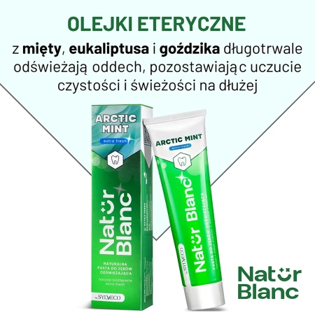 SYLVECO Natur Blanc pasta do zębów odświeżająca Arctic Mint 100ml