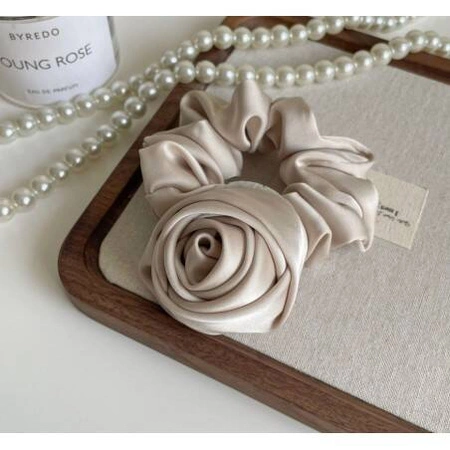 ECARLA gumka-frotka do włosów z Różą Kremowa GUM163K