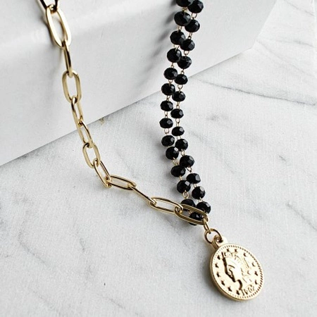 ECARLA naszyjnik ze stali szlachetnej pozłacanej NST1150