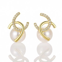 ECARLA kolczyki ze stali szlachetnej platerowanej 14k złotem KST3515