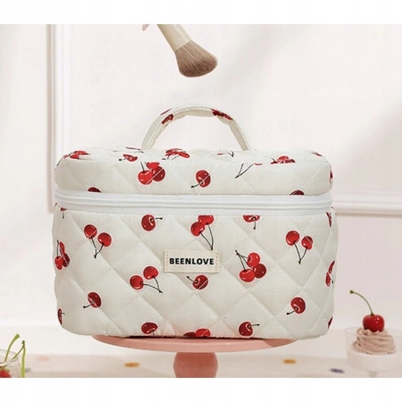 ECARLA kosmetyczka jednokomorowa pikowana 17x17x25,5cm Wisienk KS123