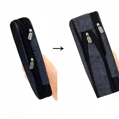 ECARLA piórnik wielofunkcyjny dwukomorowy Angoo granatowy PR06GRAN