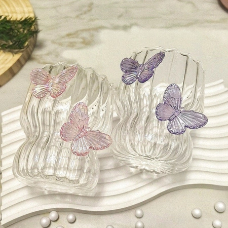 ECARLA szklanka z falowanymi ściankami MOTYL Fiolet 260ml SZK162