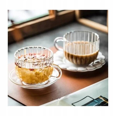 ECARLA filiżanka z uchem z falowanymi ściankami 450ml 1szt SZK83