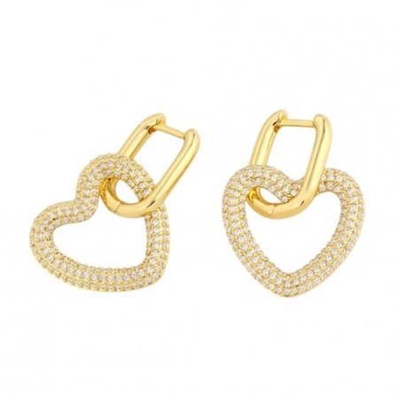 ECARLA kolczyki ze stali szlachetnej platerowanej 14k złotem SERCE KST3318