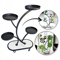 ECARLA kwietnik stojak na kwiaty metalowy na kółkach 50x25x80cm SZ43CZ