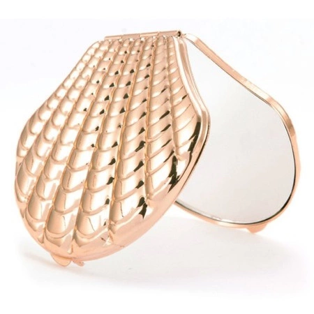 ECARLA lusterko kosmetyczne otwierane, metalowedo torebki Muszelka L20