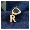 ECARLA kolczyk ze stali szlachetnej platerowanej 14k złotem Literka R KST1683R