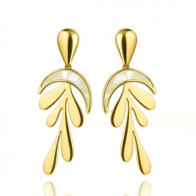 ECARLA kolczyki ze stali szlachetnej platerowanej 14k złotem KST3442