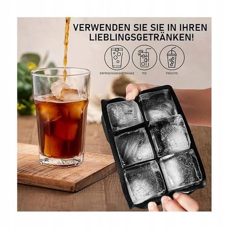 ECARLA foremka silikonowa na lód 6 dużych kostek 5x 5x 5cm FNL02