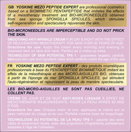 DAX Yoskine Mezo Peptide Expert krem przeciwzmarszczkowy wygładzający 50+ 50ml