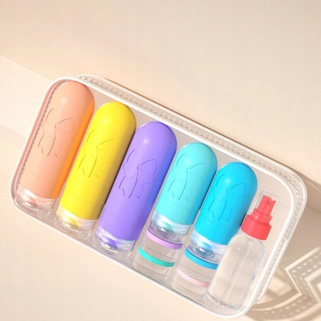 ECARLA zestaw podróżnych pojemniczków i akcesoriów silkikonowe 14szt KS143