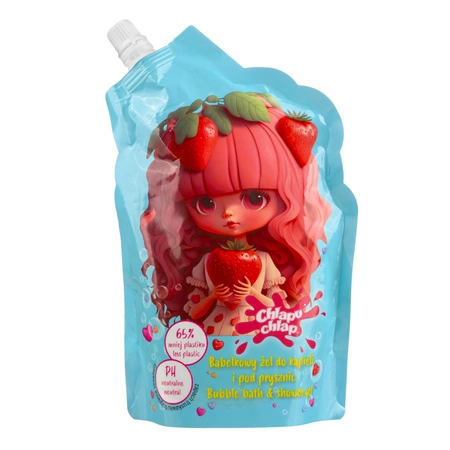 ESTETICA Chlapu Chlap Bąbelkowy żel do kąpieli i pod prysznic ZAPAS Truskawka 400ml