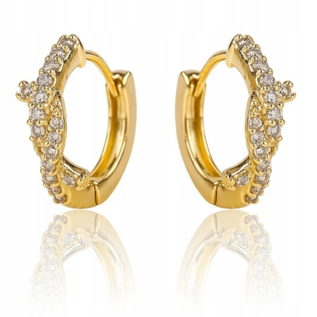 ECARLA kolczyki ze stali szlachetnej platerowanej 14k złotem KST3469