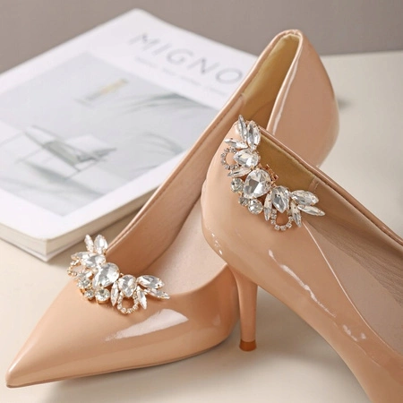 ECARLA klipsy do butów z kryształkami, cyrkoniami KDB49 2szt