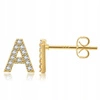 ECARLA kolczyki ze stali szlachetnej platerowanej 14k złotem Literka A KST3203A