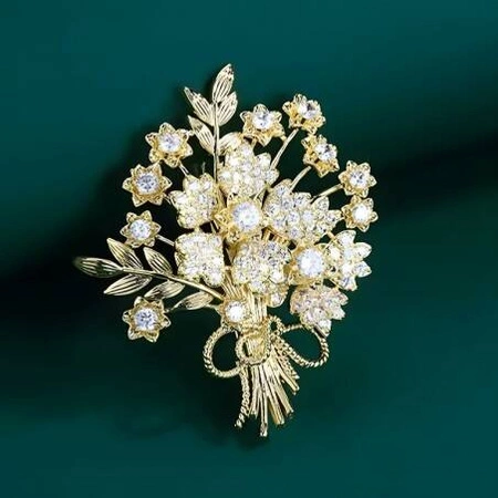 ECARLA broszka kryształowa z cyrkoniami Bukiet kwiatów BZ184