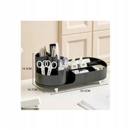 ECARLA organizer na pędzle i kosmetyki obrotowy 34,5x14,7x14,3cm Czarny CB56CZ