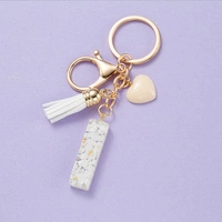 ECARLA brelok do kluczy LITERKA I biała z serca BRL329I