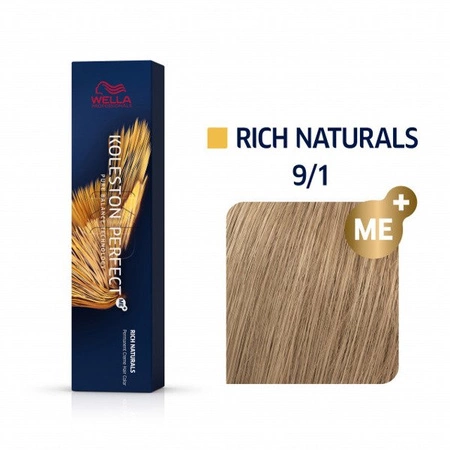 WELLA PROFESIONALS Koleston Perfect Me+ farba Rich Naturals 9/1 Bardzo Jasny Popielaty Blond 60ml