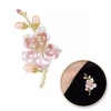 ECARLA broszka z kryształkami i perełkami Kwiat Wiśni BZ204