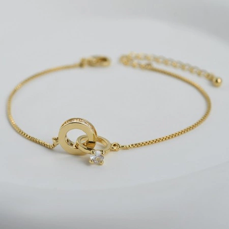 ECARLA bransoletka na rękę ze stali chirurgicznej pozłacanej PIERŚCIONEK BST1533