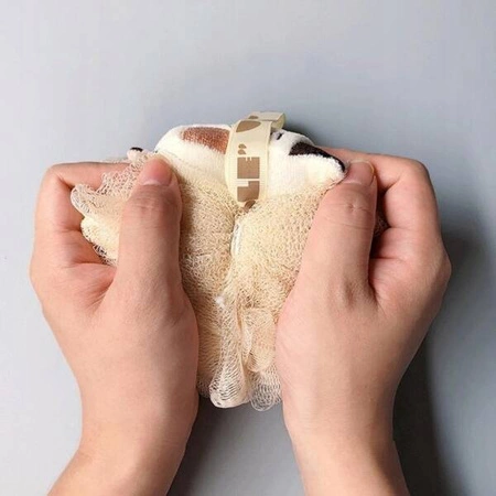 ECARLA myjka gąbka do mycia ciała na mokro 15cm Kremowa GB15K