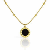 ECARLA naszyjnik ze stali szlachetnej pozłacanej TARCZA ZEGARA NST2226