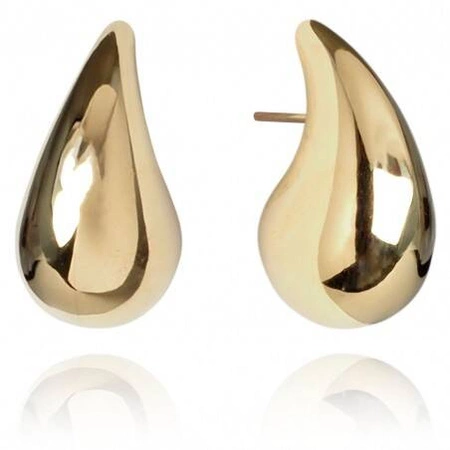 ECARLA kolczyki ze stali szlachetnej platerowane 14k Krople 3,1cm KST3113 