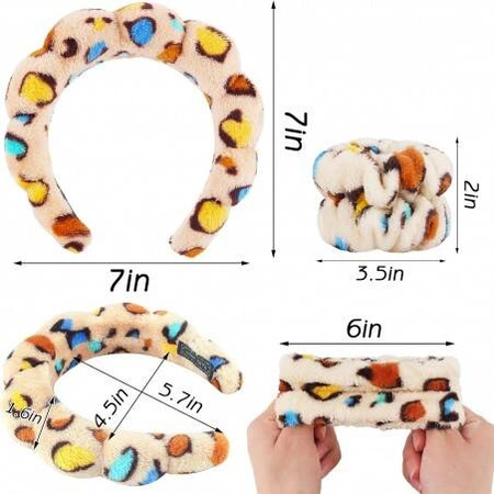 ECARLA zestaw opasek na głowę i nadgarstki Panterka O537PAN