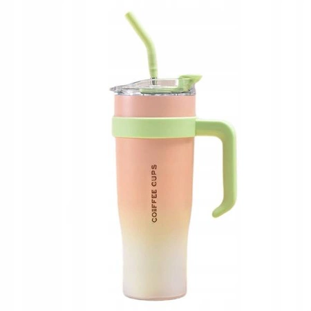 ECARLA kubek termiczny z uchwytem i rurką 1200ml Brzoskwiniowy BD23R