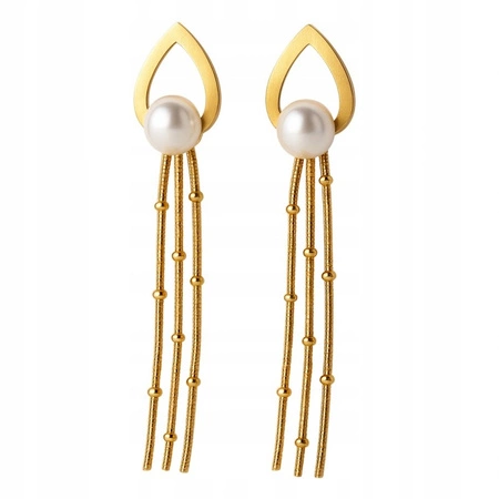 ECARLA kolczyki ze stali szlachetnej platerowanej 14k złotem KST3437