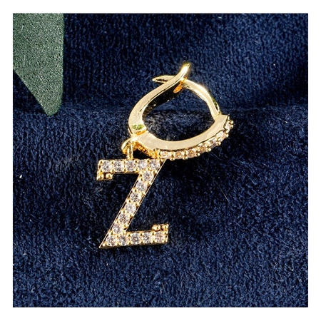 ECARLA kolczyk ze stali szlachetnej platerowanej 14k złotem Literka Z KST1683Z