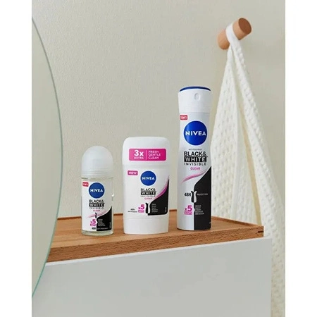 NIVEA Black & White Invisible antyperspirant w sztyfcie Clear 50ml