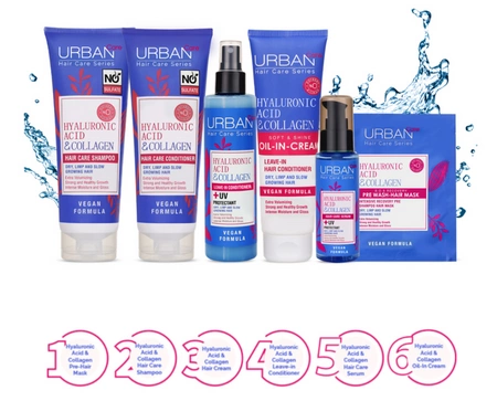 URBAN CARE Hyaluronic Acid & Collagen odżywka do włosów bez siarczanów 250ml