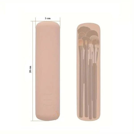 ECARLA silikonowe etui na pędzle do makijażu 20cm Pudrowy róż PZ44WZ2