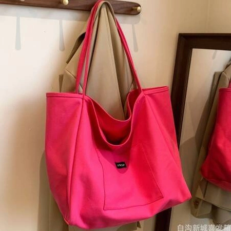 ECARLA torba materiałowa minimalistyczna duża Czerwona TP15F