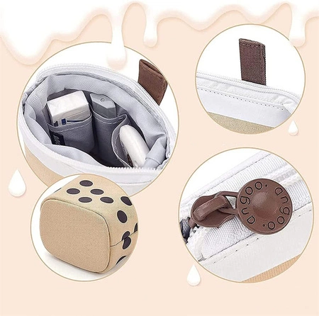 ECARLA piórnik wielofunkcyjny Kremowy Bubble tea PR08