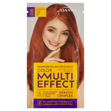 JOANNA Multi Effect szamponetka koloryzująca 15 Płomienny Rudy 35g