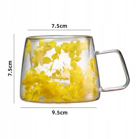 ECARLA szklanka termiczna z podwójnym dnem i hortensją 180ml SZK155