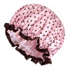 ECARLA czepek ochronny na włosy, do spania KROPKI Różowy KCZ01