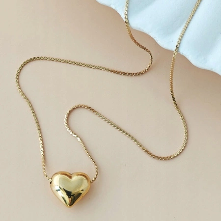 ECARLA naszyjnik ze stali szlachetnej pozłacanej SERCE NST2201