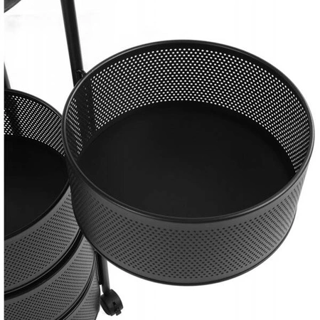 ECARLA regał 5-pozopmowy na kółkach obrotowy Czarny SZ33