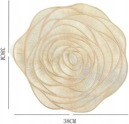 ECARLA podkładka na stół złota ażurowa okrągła Róża MP20 